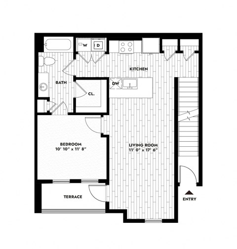 bedroom floor plan | luxury apartments in towson md | the southerly
